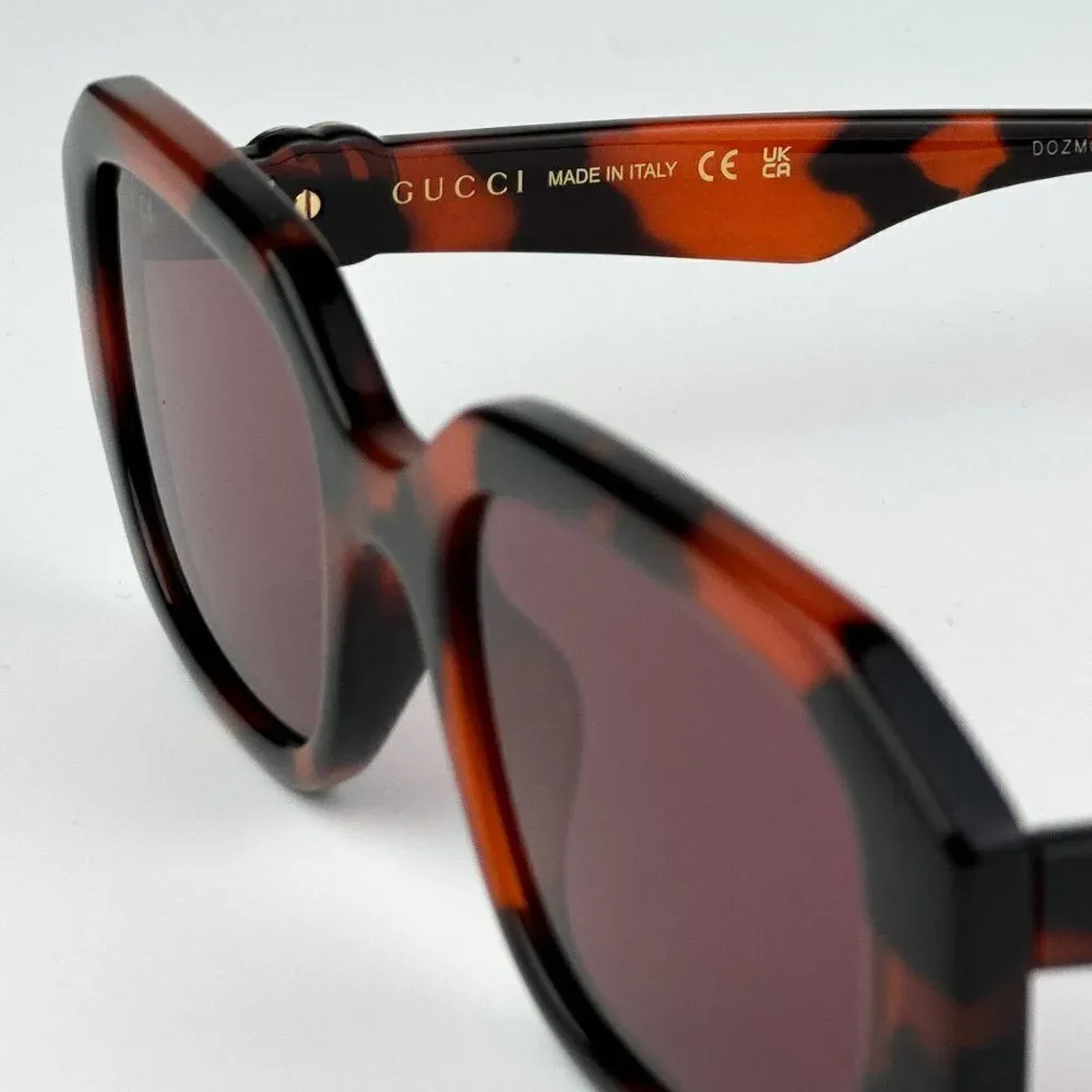 NEW Gucci GG1535S 005 Orange Havana Violet Women Geometric Sunglasses GG 1535S - Picture 6 of 9